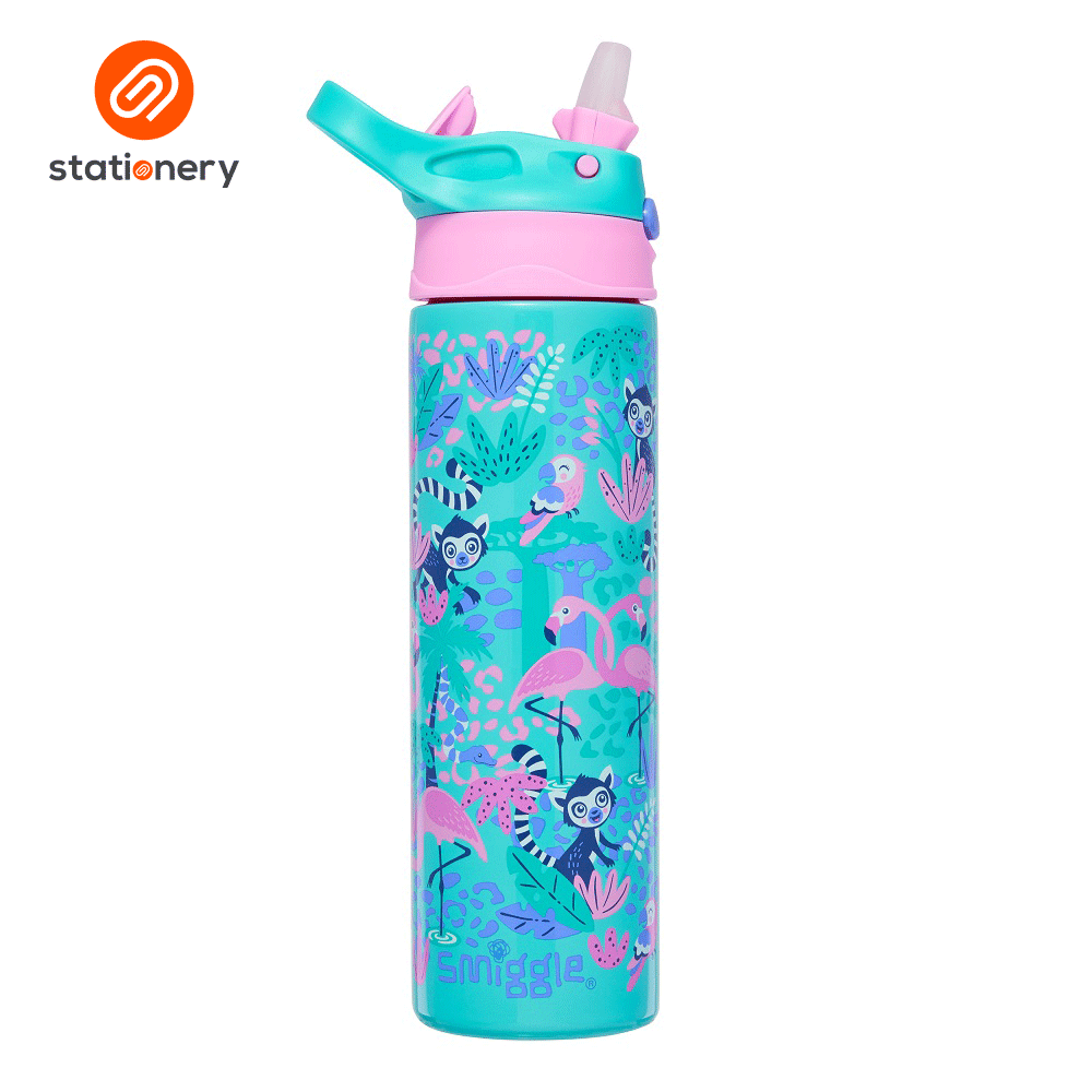 Smiggle Wild Side Insulated Stainless Steel Flip Drink Bottle 520Ml