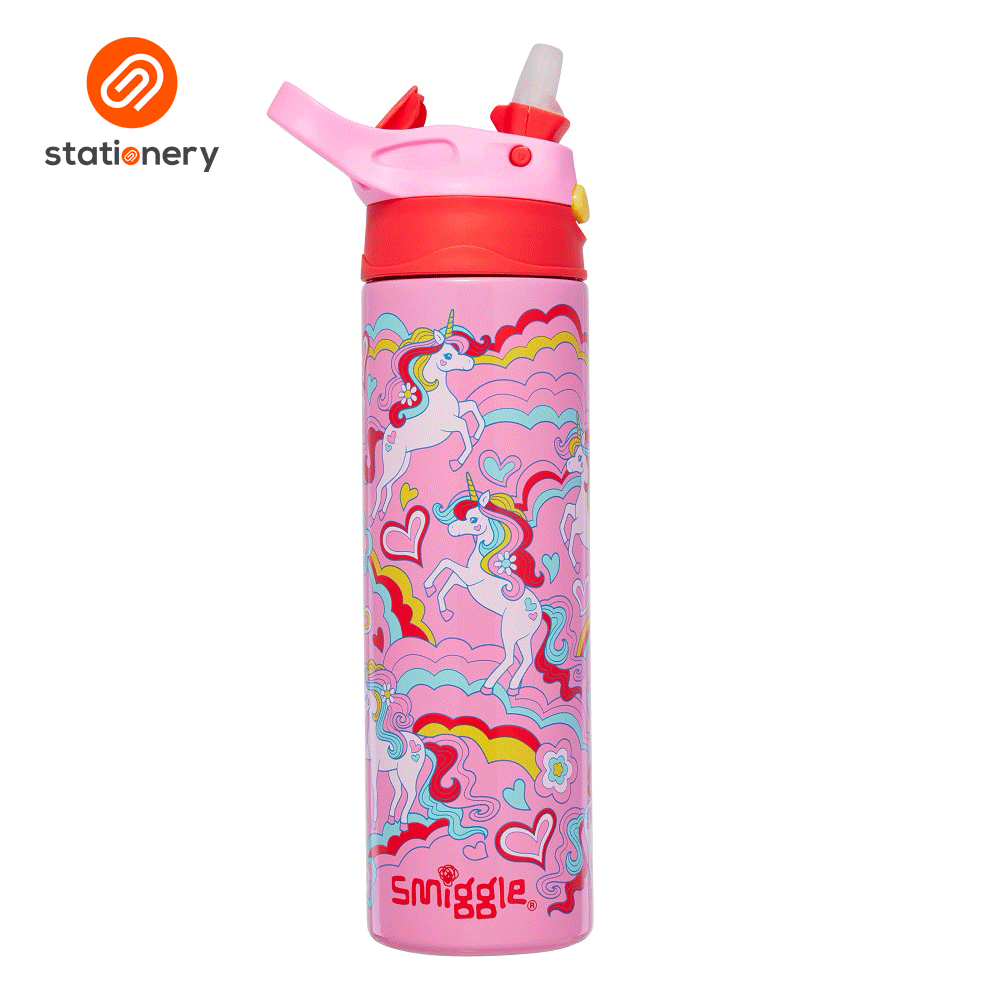 Smiggle Wild Side Insulated Stainless Steel Flip Drink Bottle 520Ml