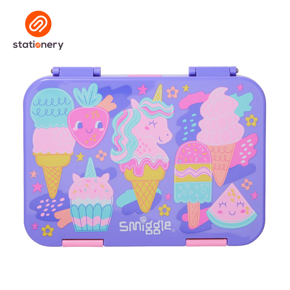 Smiggle Happy Tales Medium Happy Bento Lunchbox - Lilac – Sm Stationery