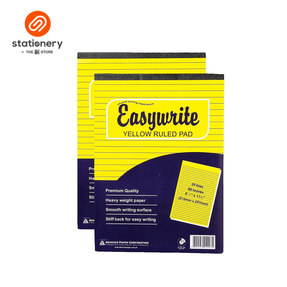 Easywrite Yellow Ruled Pad 80lvs 2 Pads Sm Stationery