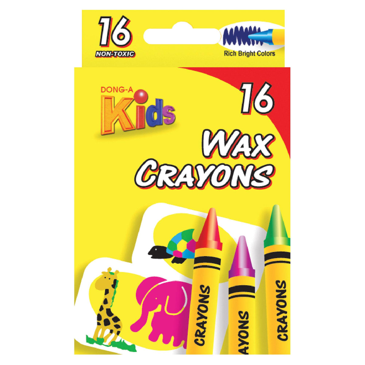 DONG-A 12 Color Innoxious Crayons School Kids Boys Set Made in Korea