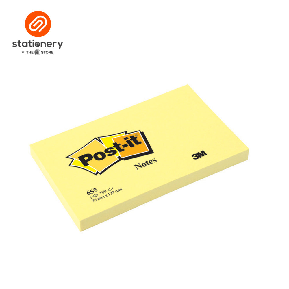 3M Post It Notes 3X5" Yellow 100 Sheets SM Stationery