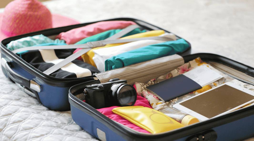 luggage with clothes