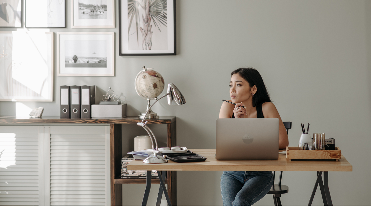 Woman managing her stress