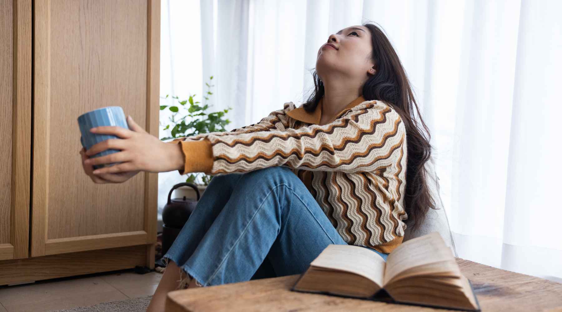 woman enjoying alone time
