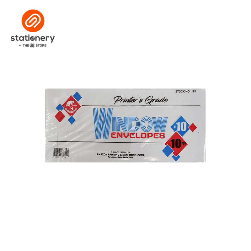 SM Stationery 10-Piece Letter Envelope with Window - White-zoom-