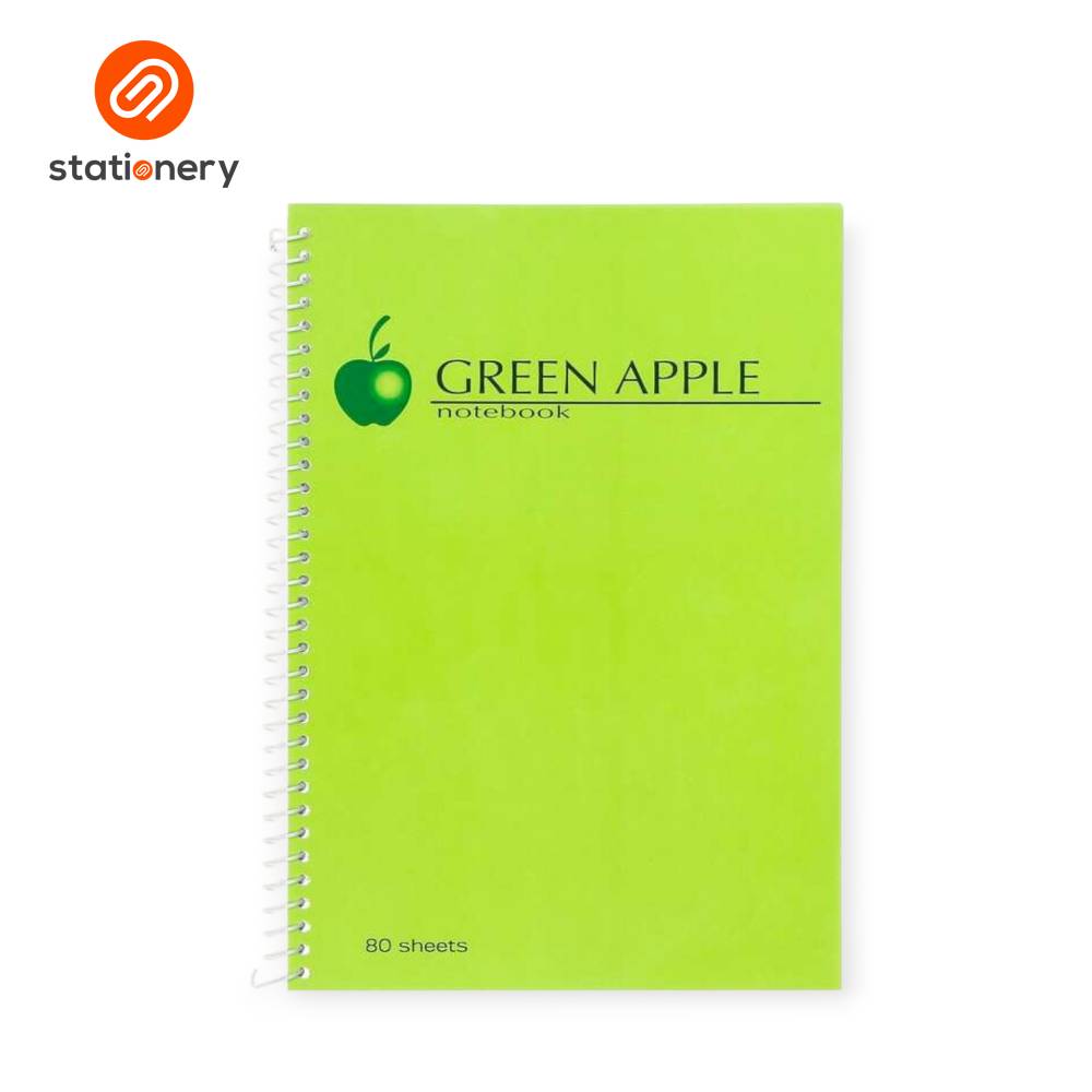 Green Apple Spiral Notebook 80 Leaves