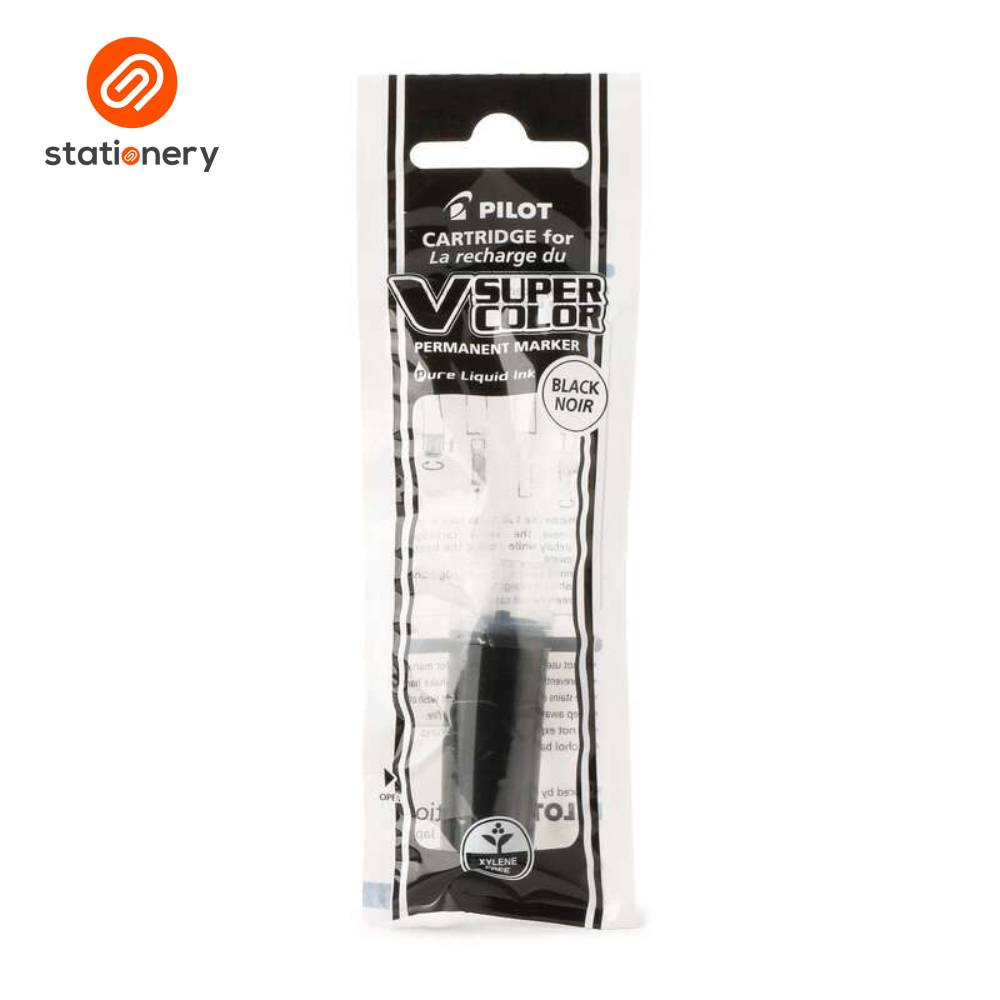 Pilot V Super Color Permanent Marker Ink Cartridge Refill Black-zoom-1