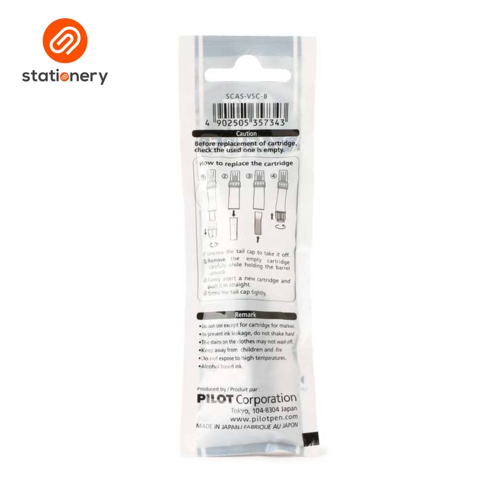 Pilot V Super Color Permanent Marker Ink Cartridge Refill Black