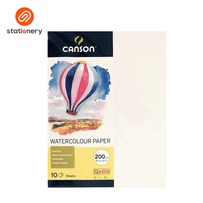 Canson Watercolour Paper 200gsm 9X12" 10 Sheets per Pack-zoom-