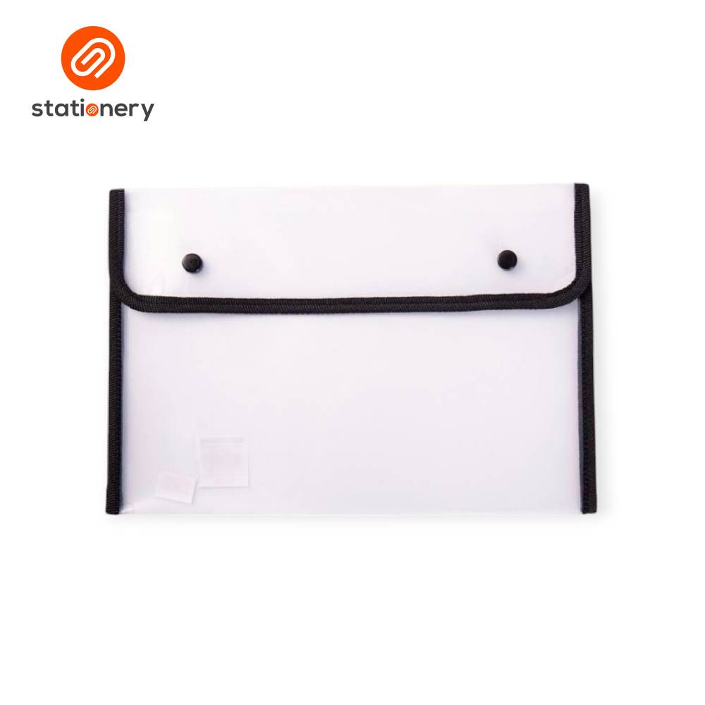 Seagull Plastic Envelope 2 Snap Buttons & Piping - 33cm x 23cm (Large)