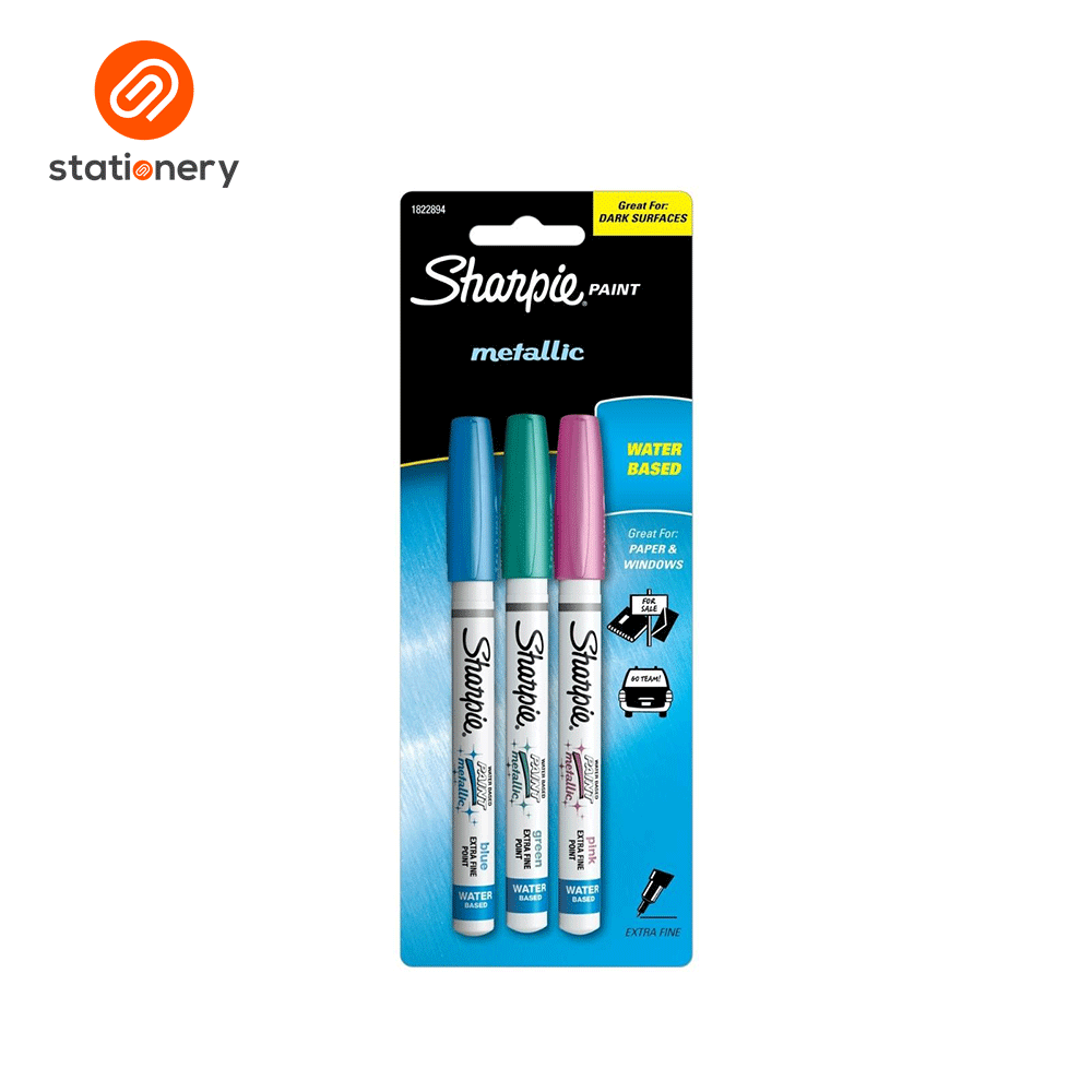 Sharpie Water-Based Paint Metallic Markers 3c Assorted