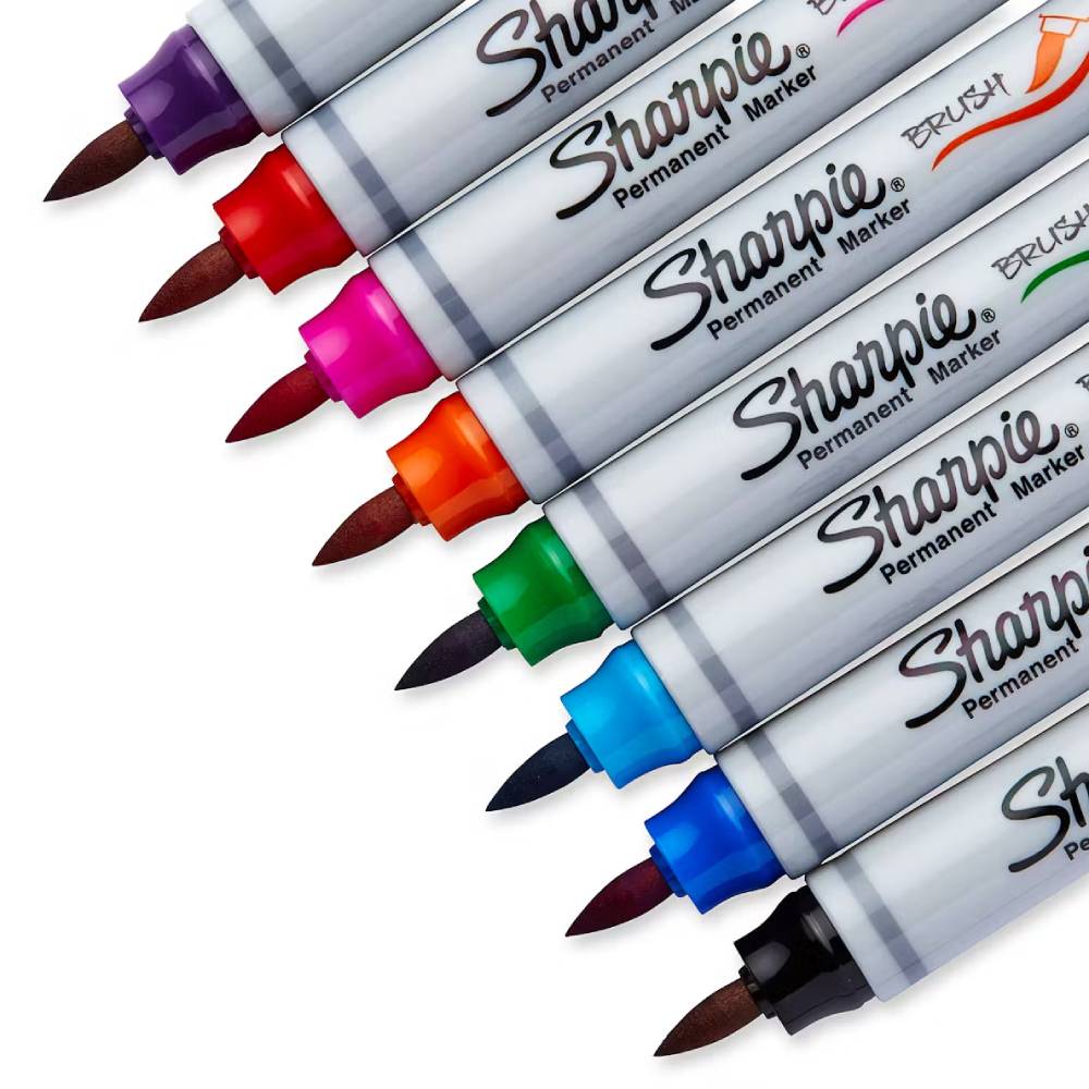 Sharpie Brush Tip Permanent Markers - 4 Colors-zoom-2