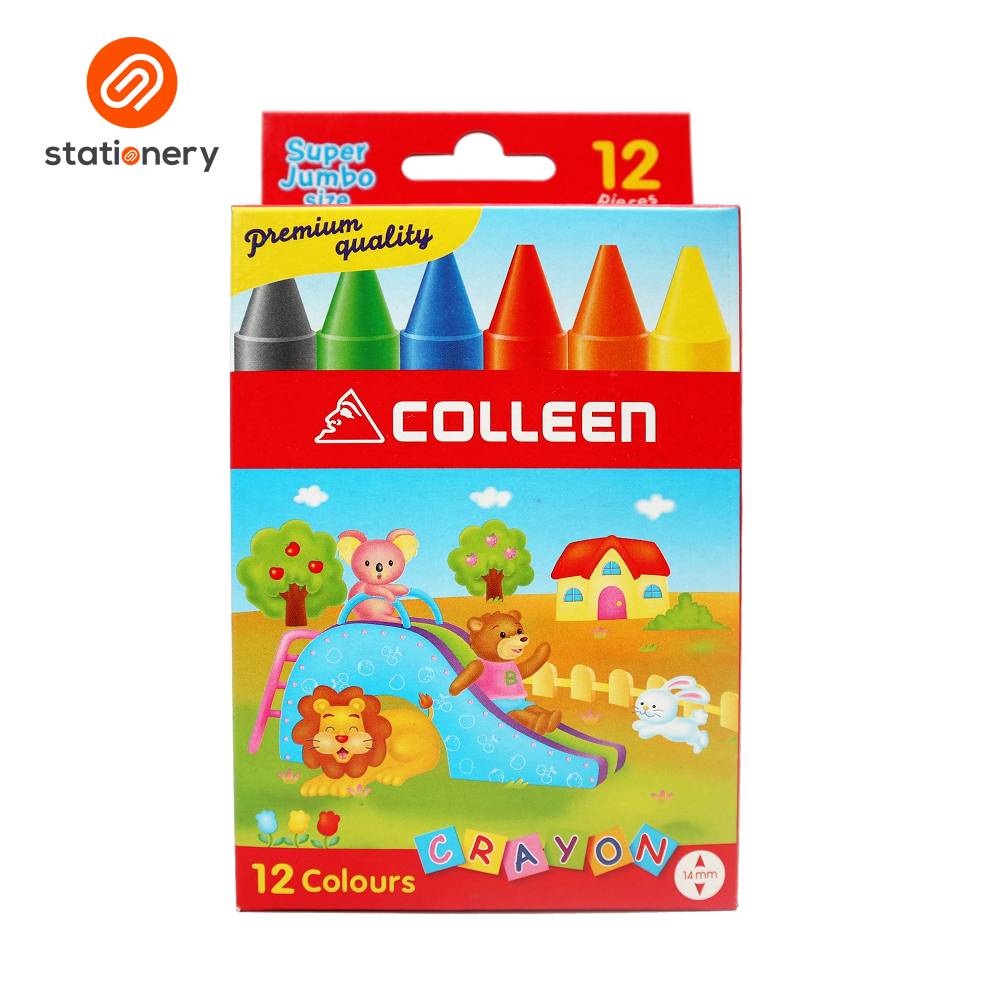 Colleen Super Jumbo Crayons - 12 Colors