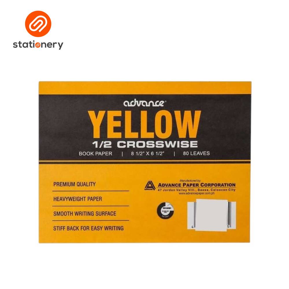 Advance Yellow Cut Size 1/2 Crosswise Pad 80lvs