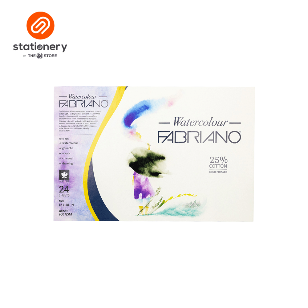 Fabriano Watercolor Pad 24 Sheets - 12x18"