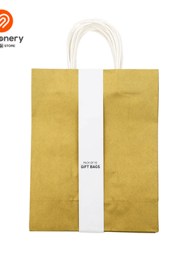 10's Bleach Kraft Bag Silver/Gold 130gsm - 26x12x33cm (Large)