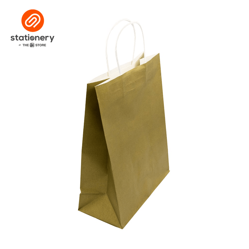 10's Bleach Kraft Bag Silver/Gold 130gsm - 26x12x33cm (Large)-zoom-
