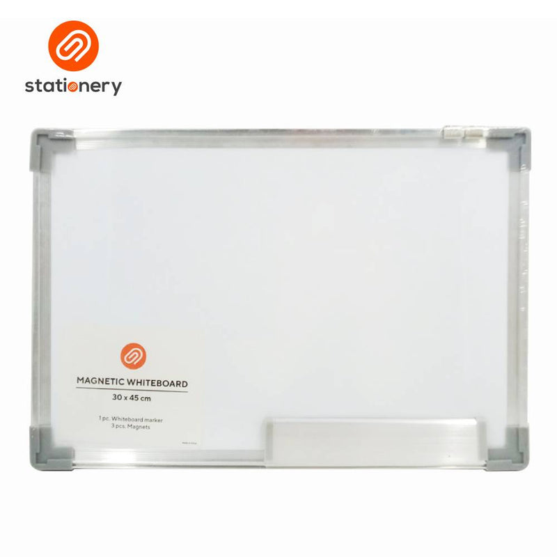 Magnetic Whiteboard with Pen Aluminum Frame - 30x45cm-zoom-