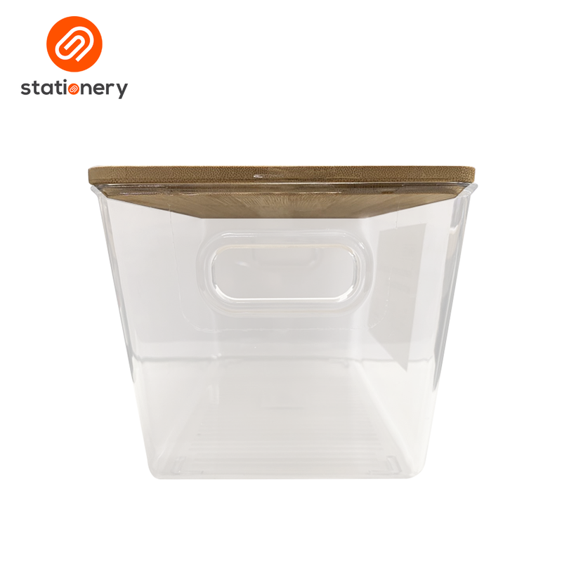 Spaces Transparent Storage Box with Wooden Lid-zoom-