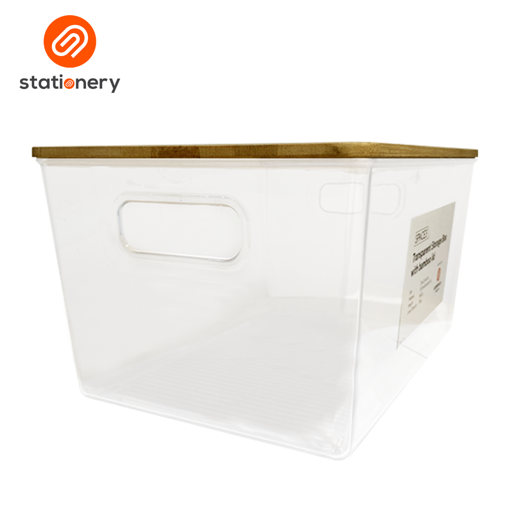 Spaces Transparent Storage Box with Wooden Lid-3