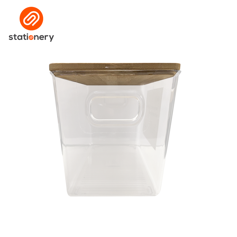 Spaces Transparent Storage Box with Wooden Lid-zoom-