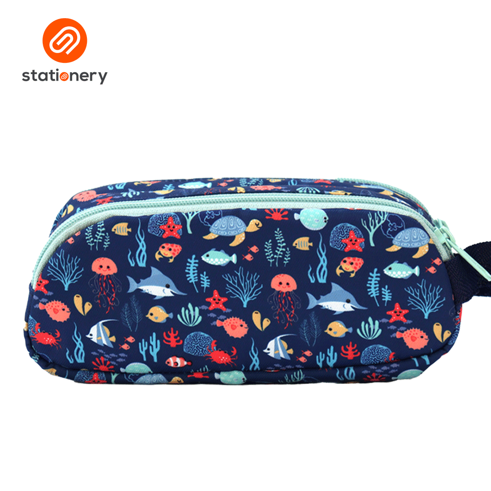 Multi Purpose Pencil Case with 2 Zippers and Handle-zoom-12