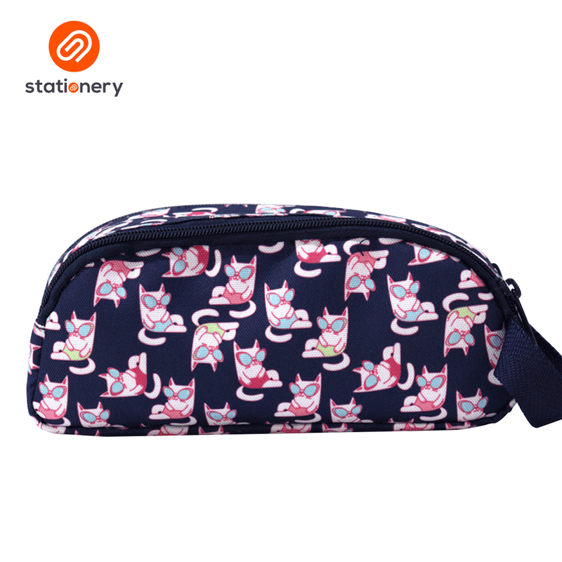 Multi Purpose Pencil Case with 2 Zippers and Handle-zoom-