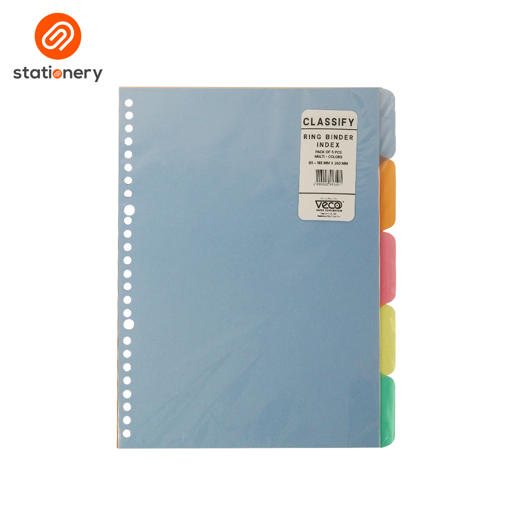 Veco Classify 26-Ring Binder Notes Index Set (5 tabs only) – SM Stationery