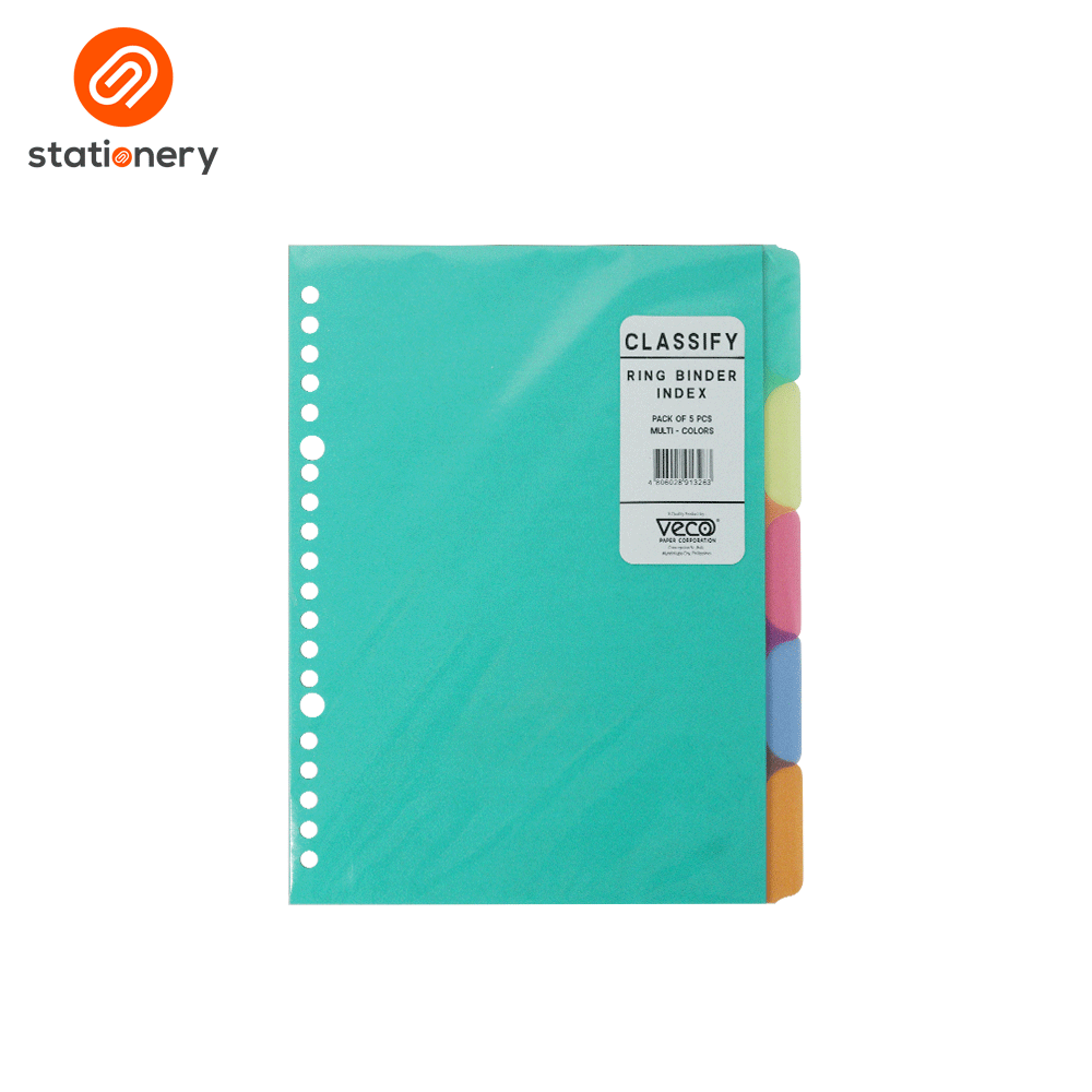 Veco Classify 20-Ring Binder Notes Index Set (5 tabs only) – SM Stationery