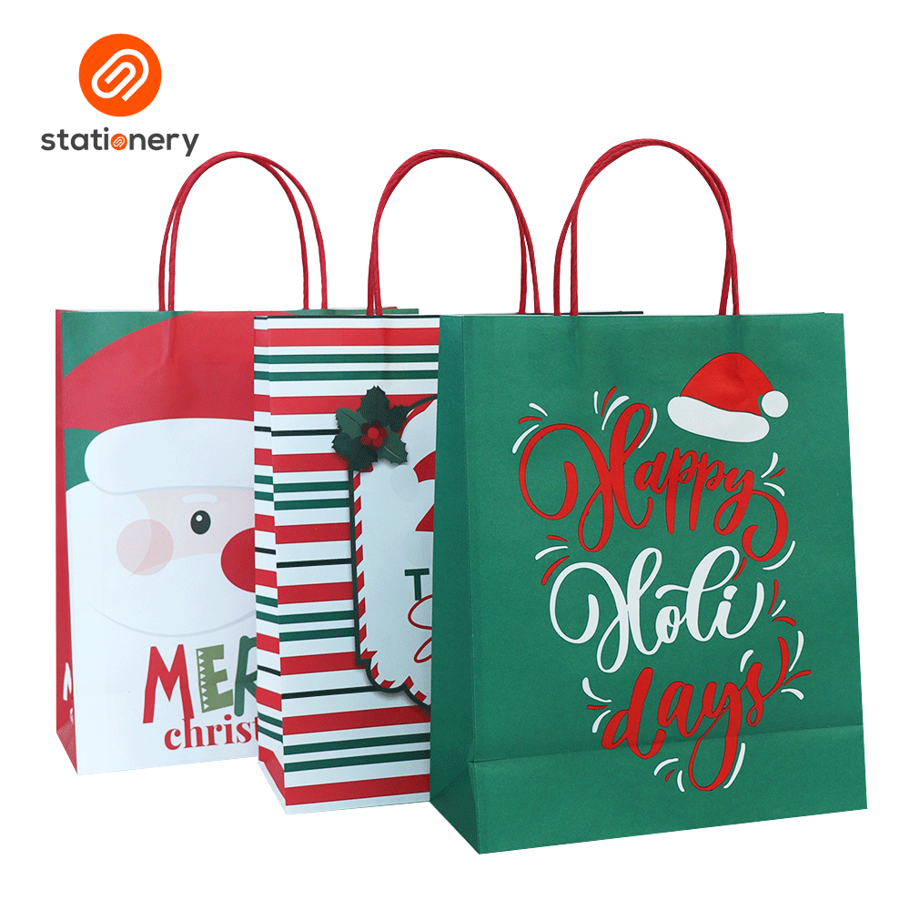 Christmas Gift Bag Pack of 3 Large 28x11.5x38cm SM Stationery