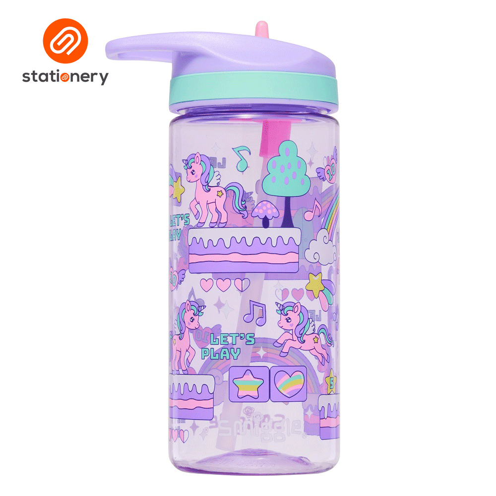 Smiggle Lets Play Junior Drink Bottle 440Ml - Lilac-1