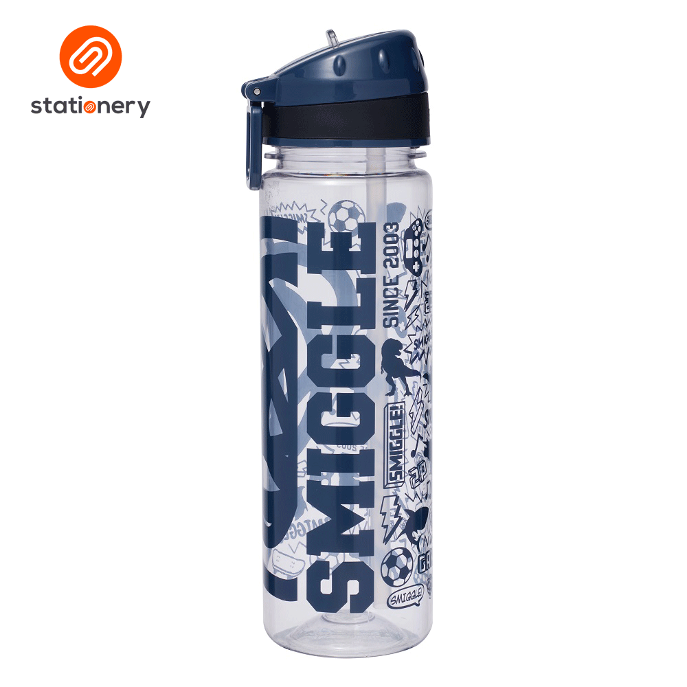 Smiggle Smiggler Plastic Drink Up Bottle 650Ml - Navy-zoom-1