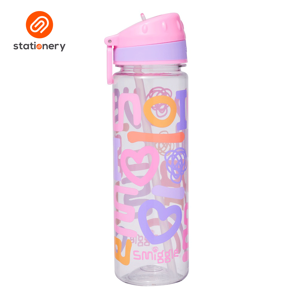 Smiggle Smiggler Plastic Drink Up Bottle 650Ml - Pink-1