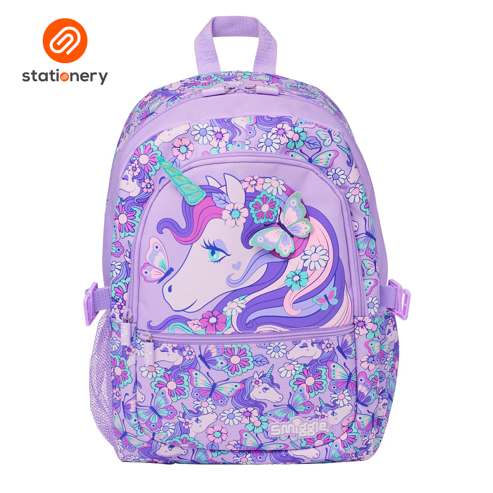 Smiggle Hi There Classic Backpack Lilac SM Stationery