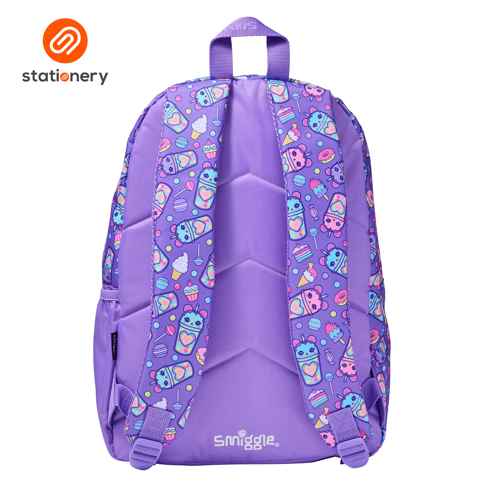 Smiggle Wonder World Classic Lite Backpack Lilac SM Stationery