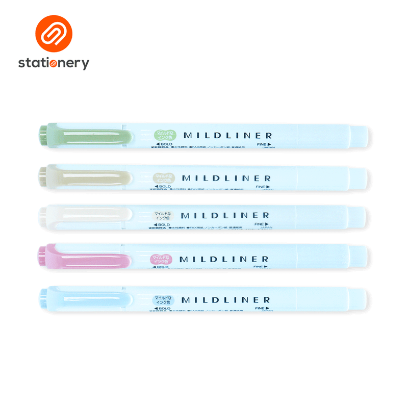 Zebra Mildliner Dual Tip Highlighter 5 Color Set WKT7-5C-NTC (Neutral Color Set)-zoom-