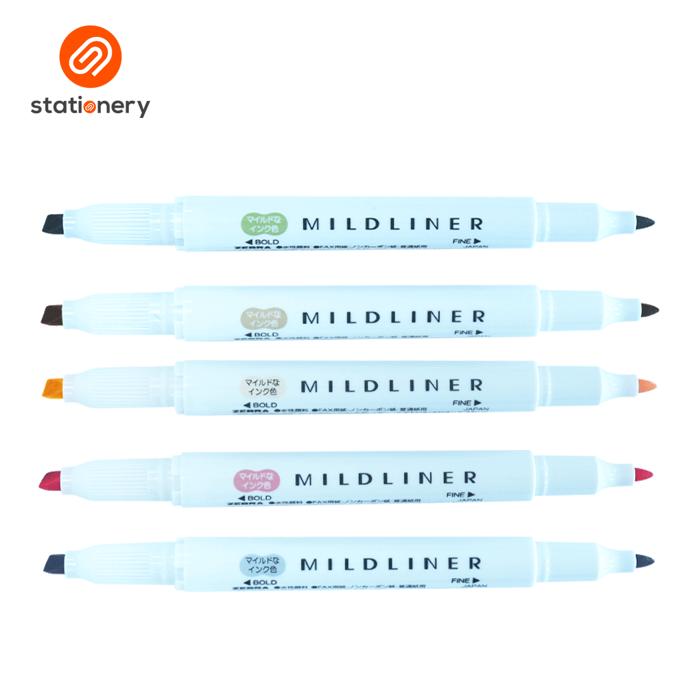 Zebra Mildliner Dual Tip Highlighter 5 Color Set WKT7-5C-NTC (Neutral Color Set)-zoom-3