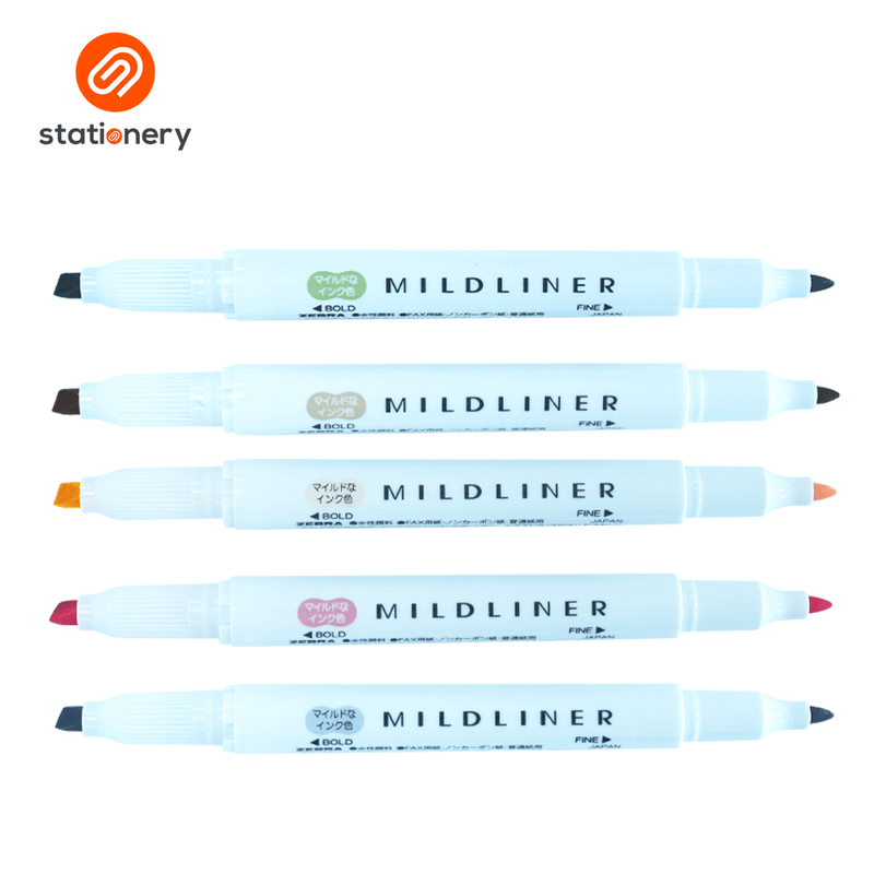 Zebra Mildliner Dual Tip Highlighter 5 Color Set WKT7-5C-NTC (Neutral Color Set)-zoom-