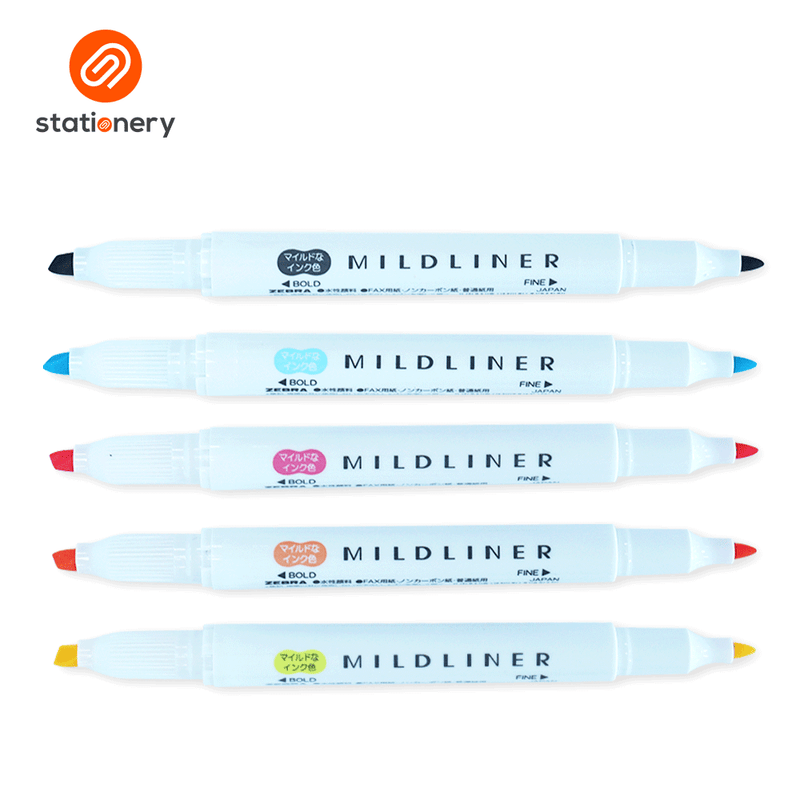 Zebra Mildliner Dual Tip Highlighter 5 Color Set WKT7-N-5C (Friendly Color Set)-zoom-