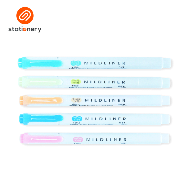 Zebra Mildliner Dual Tip Highlighter 5 Color Set WKT7-5C (Fluorescent Color Set)-zoom-
