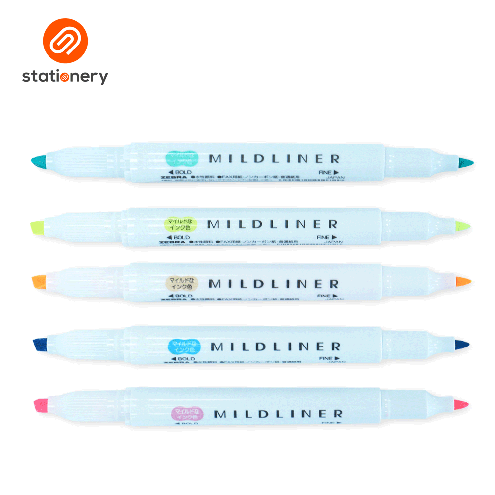 Zebra Mildliner Dual Tip Highlighter 5 Color Set WKT7-5C (Fluorescent Color Set)-3