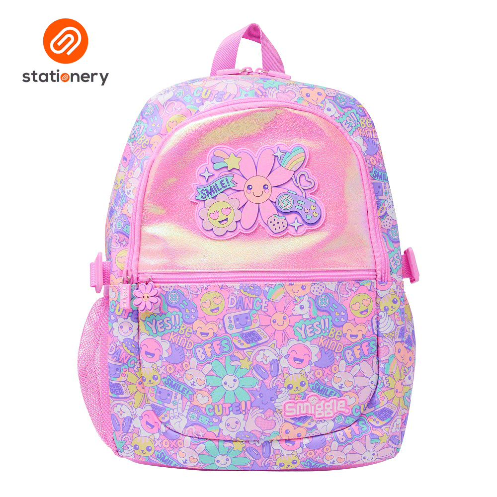 Smiggle Epic Adventures Attach Foldover Backpack Pink SM Stationery