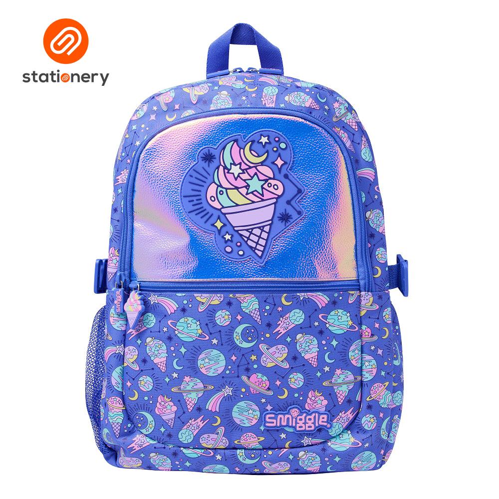 Smiggle Epic Adventures Attach Foldover Backpack Purple SM Stationery