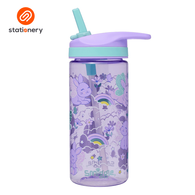 Smiggle Blast Off Junior Plastic Drink Bottle 440mL - Lilac-zoom-