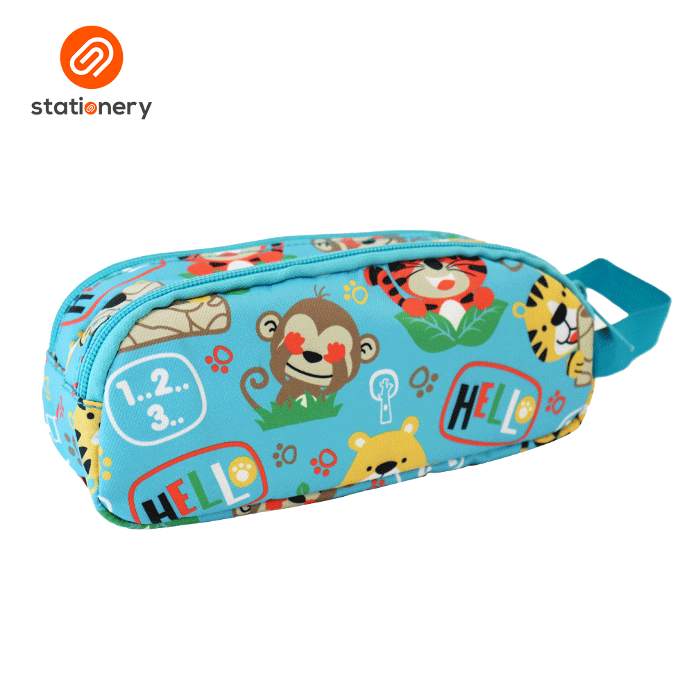 Multi Purpose Pencil Case with 2 Zippers and Handle-7