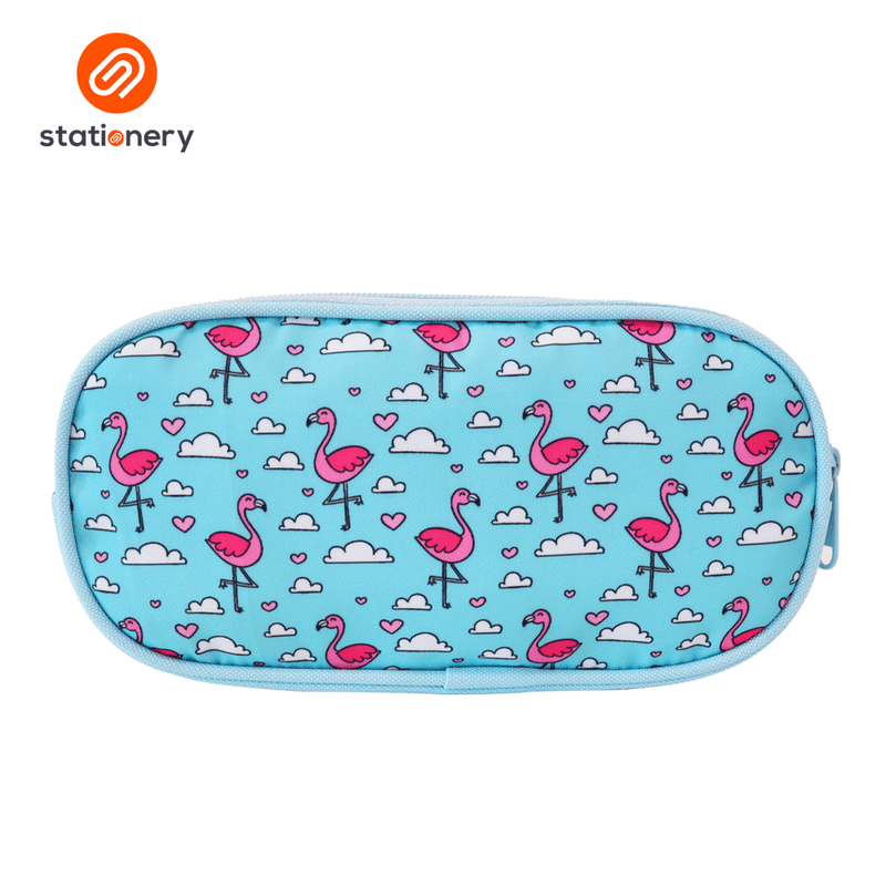 Oval Pencil Case with 2 Zippers-zoom-