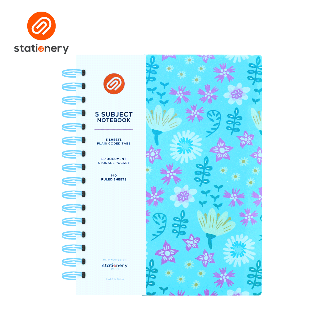 5 Subject Notebook PP with Pouch - Floral-9