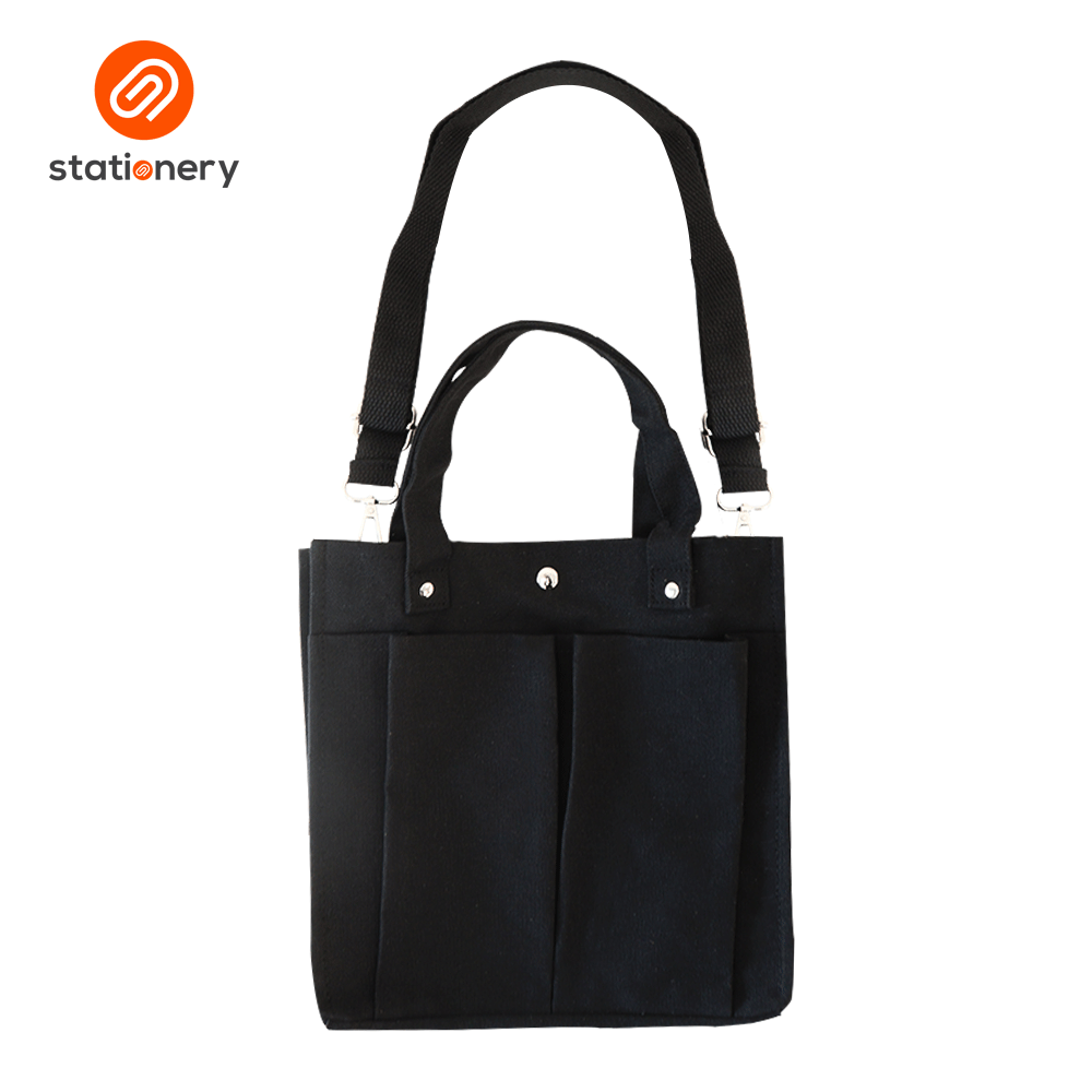 Tote Bag Two Front Pocket with Strap - Small (17x7.5x21cm)-3