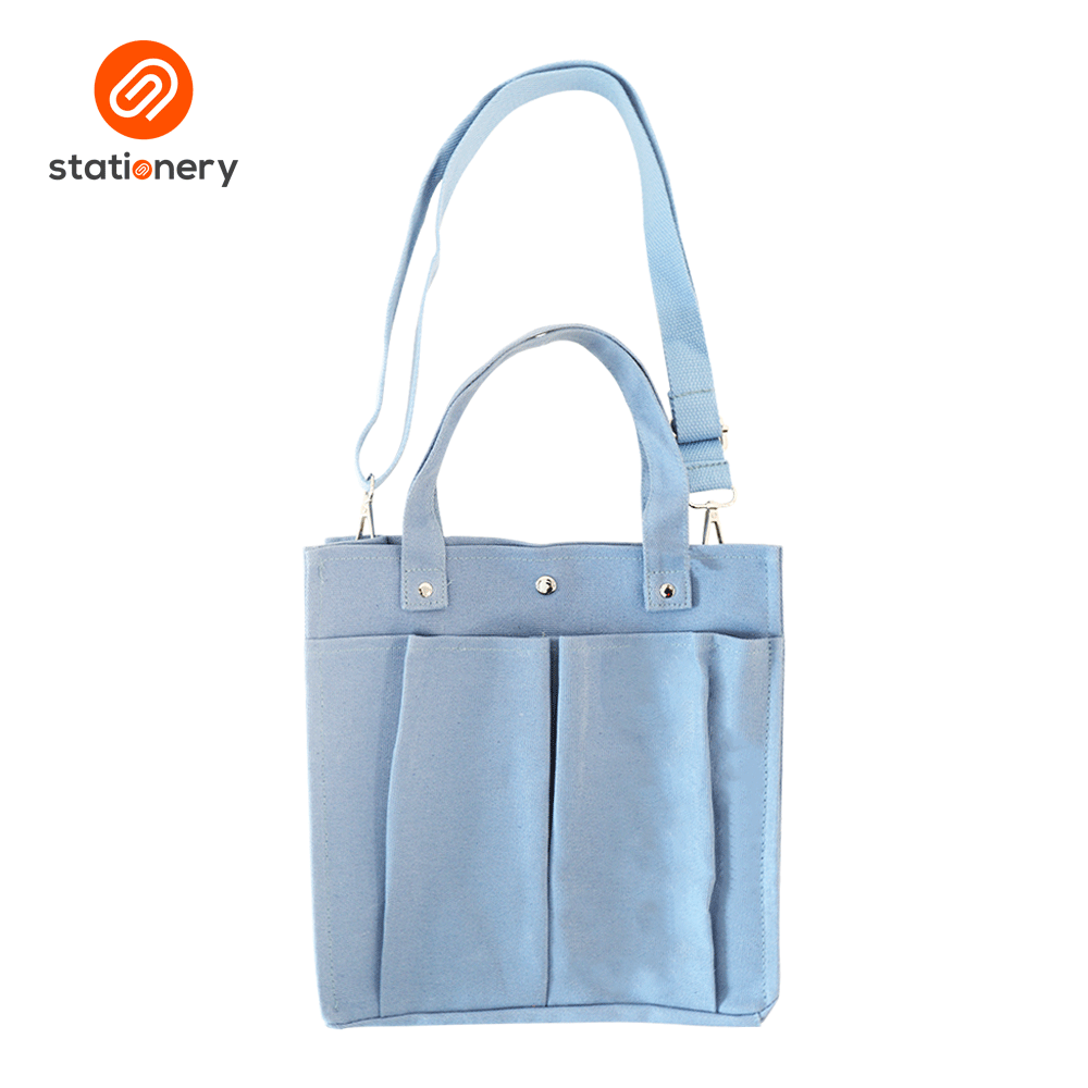 Tote Bag Two Front Pocket with Strap - Small (17x7.5x21cm)-zoom-2